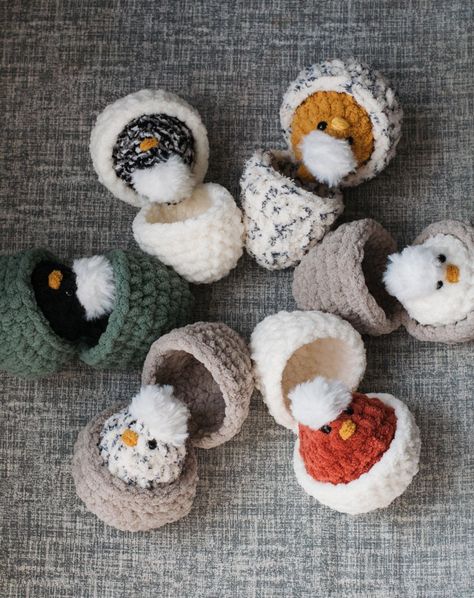 Crochet Chick in Egg - Etsy Crochet Chicken With Eggs, Chick In Egg Crochet Pattern, Crochet Chicken With Eggs Inside, Crochet Baby Chick, Crochet Chicks, Crochet Chickens, Crochet Chicken Pattern, Chicken Sewing, Mini Crochet Animals