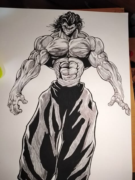 Anime Sketch Dragon Ball, Yujiro Hanma Sketch, Baki Drawing Sketch, Yujiro Hanma Drawing, Baki Hanma Drawing, Baki Drawing, Buff Drawing, Easy Manga Drawings, Yujiro Hanma