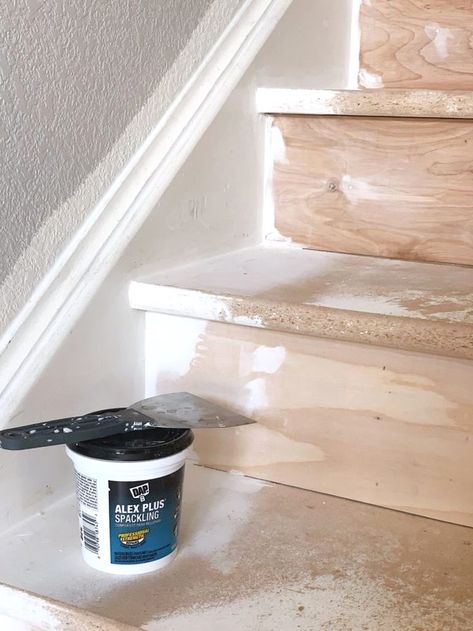 #stairsdecor #renovation #stairsdesign #makeover Mdf Stairs Makeover, How To Refinish Stairs, Refinish Basement Stairs, No Carpet Stairs Ideas, Best Stairs Makeover Ideas, Easy Stairs Makeover, Diy Stairs Makeover Cheap, Painted Wood Stairs, Stairway Remodel