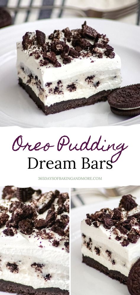 Oreo Layer Dessert, Oreo Cookie Dessert, Oreo Cookie Bar, Pudding Bar, Cream Cheese Oreo, Cookie Bars Easy, Oreo Dessert Recipes, Oreo Pudding, Dream Bars