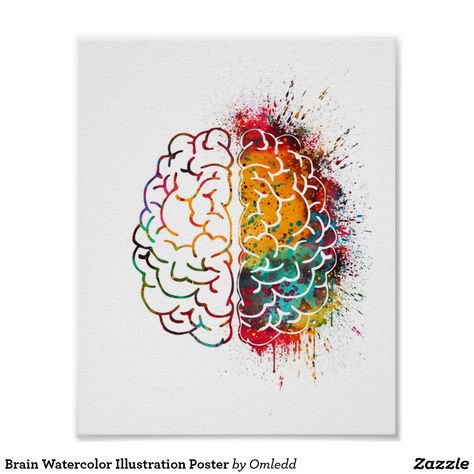 Brain Painting, Brain Poster, Brain Illustration, Quotes Background, Inspiration Painting, Wall Art Posters, Cat Flowers, Poster Ideas, Illustration Poster