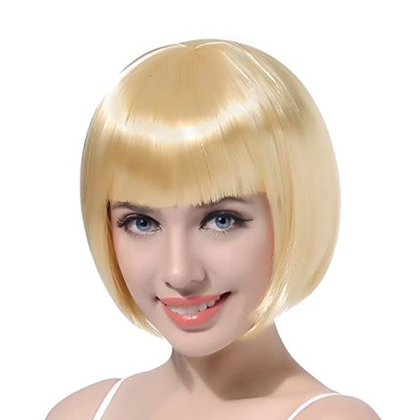 Black Short Natural Hair, Natural Hair Bob, Bob Wigs With Bangs, Blonde Pink, Wig Bob, Black Cosplay, Bangs For Women, Brazilian Hair Bundles, Blonde With Pink