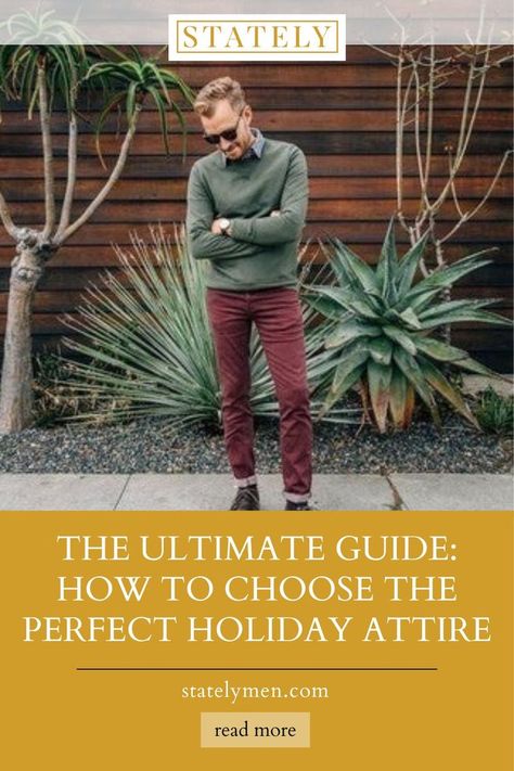 The holiday season is here, the most festive time of the year. Events can begin to fill your calendar, whether it's to get togethers among friends and family or holiday work parties. It’s essential to be dressed to perfection, closing out the year with your best foot —and outfit— forward. Make dressing for the holidays a cheery part of the season by following these men’s fashion tips for successful party outfits. Mens Holiday Party Outfit, Mens Christmas Party Outfit, Christmas Photos Outfits, Christmas Party Outfit Work, Casual Christmas Party Outfit, Party Outfit Men, Work Holiday Party, Work Christmas Party, Work Parties