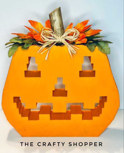 Jenga Block Pumpkin Diy, Fall Crafts With Jenga Blocks, Jenga Pumpkins, Jenga Block Pumpkins, Jenga Block Christmas Crafts, Dollarama Crafts, Diy Jenga Blocks Ideas, Jenga Block Crafts, Tree Fairy Lights