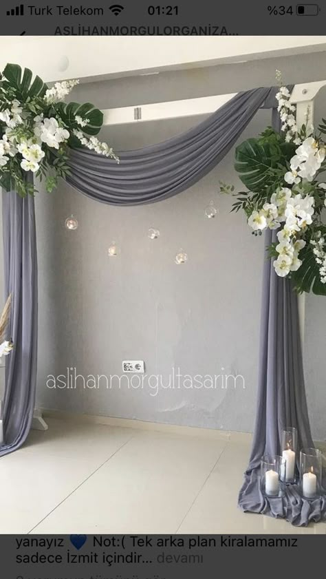 Chic Table Settings, Draping Ideas, Elegant Floral Arrangements, Wedding Background Decoration, Elegant Wedding Decor, Wedding Backdrop Design, Wedding Backdrop Decorations, Arch Decoration, Arch Decoration Wedding