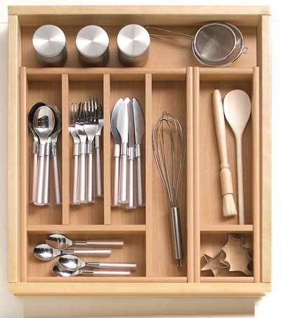 Richelieu Cutlery Divider (44801) Kitchen Utensil Drawer Organization, Kitchen Utensil Drawer, Bamboo Silverware, Silverware Organizer, Kitchen Drawer Organizer, Silverware Drawer Organizer, Utensil Drawer Organization, Bamboo Flatware, Silverware Drawer