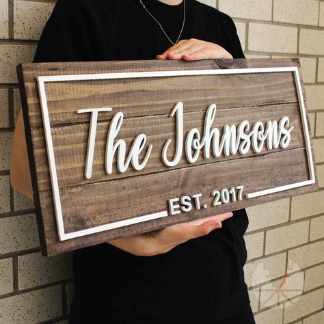 Wooden Home Sign Custom Wood Sign Personalized Family Name - Etsy