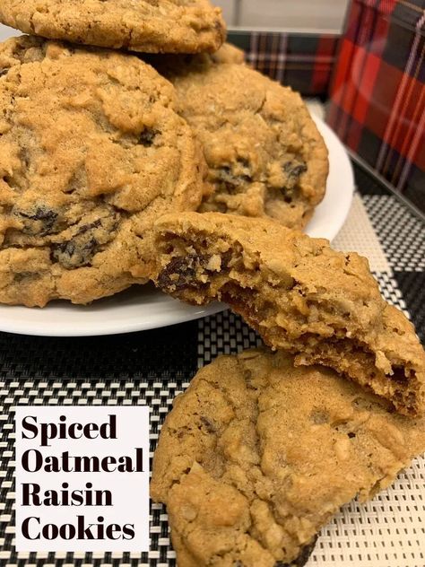 Spiced Oatmeal Raisin Cookies - The House on Silverado Spicy Oatmeal, Homemade Oatmeal Cookies, Spiced Oatmeal, Best Oatmeal Cookies, Homemade Oatmeal, Oatmeal Cookie Recipes, Best Oatmeal, Oatmeal Raisin Cookies, Spice Cookies