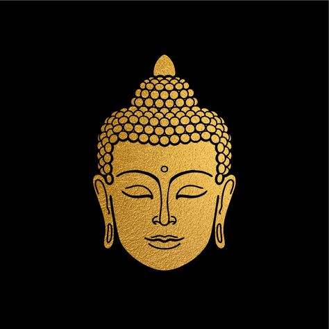 Black Sheet Painting, Buddha Illustration, Buddha Drawing, Buddha Logo, Sheet Painting, Gold Buddha, Buddha Art Drawing, Golden Buddha, Buddha Face