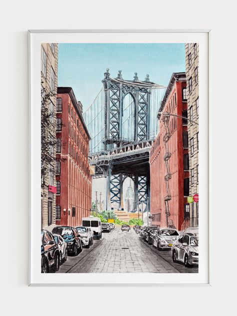 Manhattan Art, Skyline Artwork, New York Wall Art, Singapore Art, Nyc Print, Usa New York, New York Canvas, City Silhouette, Manhattan Bridge