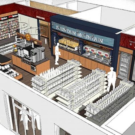 Murphy Express | King Retail Solutions Supermarket Design Interior, Store Plan, Grocery Store Design, Retail Solutions, Mini Store, Supermarket Design, Pharmacy Design, Store Layout, Container Shop