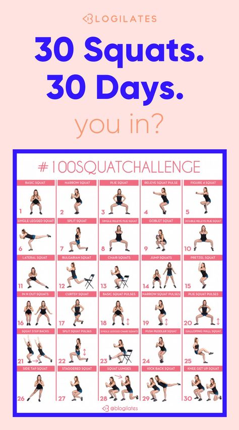 Big Butty Workout 30 Day Squats, Different Types Of Squats, 100 Squat Challenge, Squat Everyday, Types Of Squats, Glute Gains, Glute Challenge, Leg Challenge, Thigh Workouts