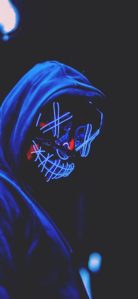 iPhone 14 wallpapers | WallpaperiZe - High Quality Phone Wallpapers Marshmallow Wallpaper, Neon Light Design, Mask Light, Scary Mask, El Wire, Led Mask, Light Up, Iphone Wallpaper, Neon