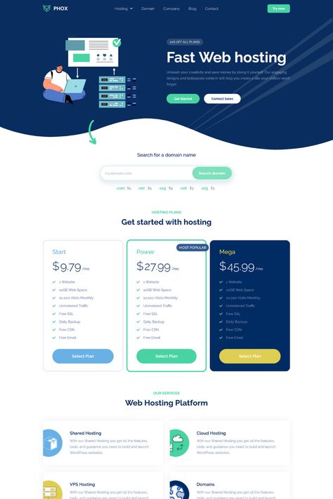 Phox is a sleek and modern WordPress theme designed for web hosting companies. With its powerful WHMCS integration and advanced hosting features, this theme allows you to create a professional and functional online presence for your hosting business.The theme includes a range of pre-built templates and layouts for different types of hosting services, from shared hosting and VPS to dedicated servers and cloud hosting. Ux Design Inspiration, Web Hosting Services, Wordpress Theme Design, Wordpress Themes, Online Presence, Web Hosting, Showcase Design, Ux Design, Wordpress Theme