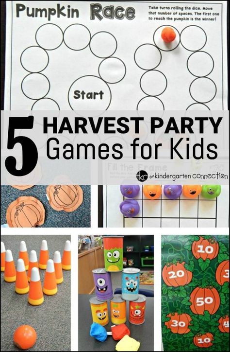 Fall is here, and that means many fun things, including Halloween. Enjoy these fall party and games for kids! Fall Party Activities, Harvest Party Games, Games For Classroom, Preschool Harvest, Kindergarten Halloween Party, Fall Party Games, Classroom Party Games, Fall Festival Games, Kindergarten Party