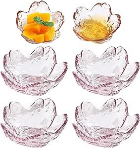 Dip Bowls, Dipping Bowls, Glass Dessert Bowls, Glass Dessert, Pink Sakura, Sakura Flower, Flower Bowl, Dip Bowl, Spa Party