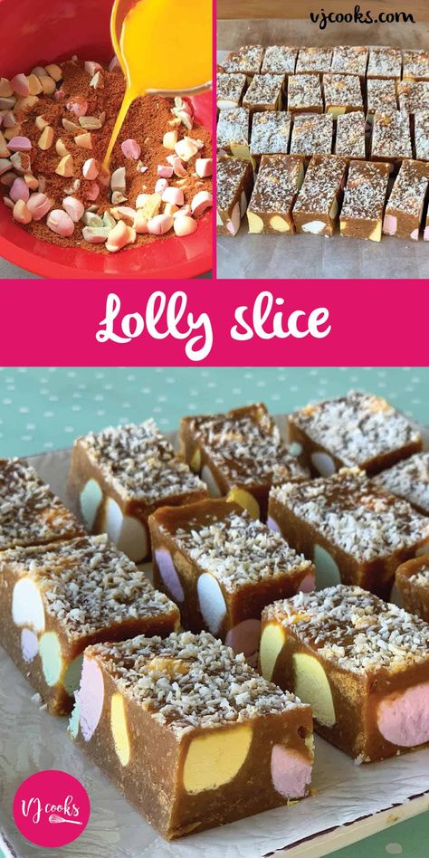 lolly slice Licorice Cake, Biscuits Butter, Vj Cooks, No Bake Slices, Lolly Cake, Desserts With Biscuits, Easy No Bake Desserts, Slices Recipes, Xmas Food