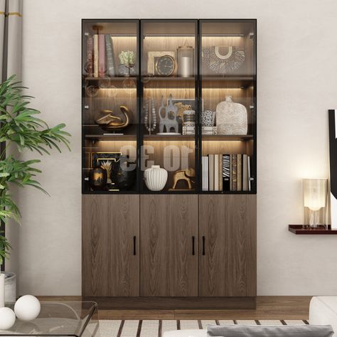 Dining Room Curio Cabinet, Display Cabinet Living Room, Living Room Cupboards, Display Cabinet Design, Door Locker, Dining Cabinet, Glass Cabinets Display, Door Displays, Durable Furniture