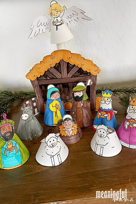 Diy Kids Nativity Scene, Nativity Diaroma Kids, Bethlehem Crafts For Kids, 3d Nativity Scene Printable, Diy Nativity Ornaments For Kids, Christmas Sunday School Lessons For Teens, Nativity Cutouts Free Printable, Nativity Templates Free Printable, Easy Nativity Crafts For Kids