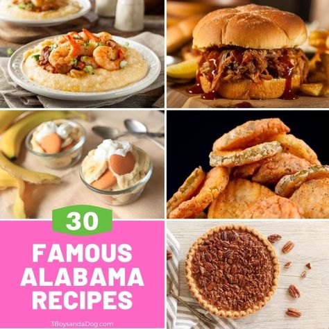 These Alabama Famous Foods are exactly the southern-style food you’ve been looking for. This list of popular southern dishes will fulfill all your comfort food needs. Recipes From Alabama, Alabama Food, Alabama Recipes, American Cuisine Recipes, Kentucky Food, Southern Dinner, Southern Cooking Recipes, Usa Food, South American Recipes