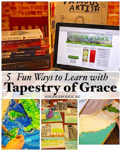 In all my years of homeschooling with Tapestry of Grace, it seems moms can be so serious about learning how to 'do' Tapestry. Can we set the how to aside and focus on the fun? I promise that through the fun you truly will get stuff done. So I thought I would encourage you with 5 fun ways to learn with Tapestry of Grace. Homeschooling Multiple Ages, Tapestry Of Grace, Geography Project, Auditory Learners, Homeschool Hacks, Homeschooling Resources, Learn History, Get Stuff Done, History Curriculum