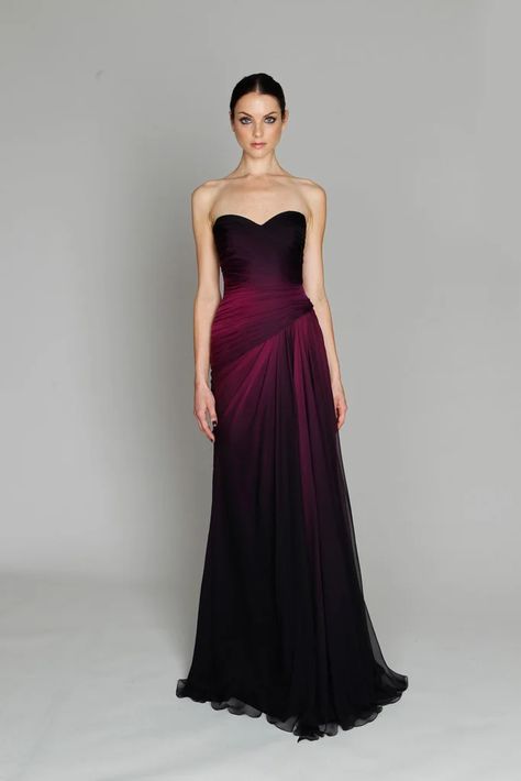 Time Travel Outfits, Purple Evening Gown, Stella Dress, Purple Gowns, Classy Prom Dresses, Ombre Fashion, Elegant Gowns, Cocktail Gowns, Dresses Fall