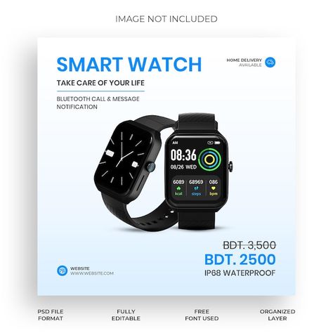 Smartwatch social media design social me... | Premium Psd #Freepik #psd #smart-watch #digital-watch #product-ad #smartwatch-mockup Social Media Banner Design, Watch Digital, Instagram Banner, Design Social Media, Social Media Banner, Web Template, Post Design, Media Design, Free Psd