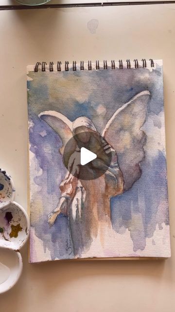 @etherea_elle_stateofmind on Instagram: "˚₊‧꒰ა ♡ ໒꒱ ‧₊˚ couldn’t make it look as graceful as it must’ve been  but I think that’s what I like about it🪽  •  • #watercolor #watercolourpainting #angelpainting #watercolorpainting #watercolorangel #angel #onlyangel #harrystyles #harrystylesalbum #hs #artistsoninstagram #artist #art" Watercolor Angels Christmas, Christmas Angel Watercolor Paintings, Angel Watercolor Paintings, Watercolor Angels, Angel Watercolor, Watercolor Angel, Angel Painting, Artist Art, Christmas Art