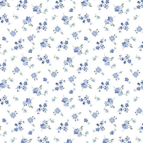 Bees & Blooms designed by Danhui Nai for Wilmington Prints. Forget Me Not Flower Background, Small Floral Design, Blue Flower Fabric, Design Tudung, Phone Wallpaper Pastel, Beach Wallpaper Iphone, Macbook Air Wallpaper, Blue And White Wallpaper, Floral Backgrounds