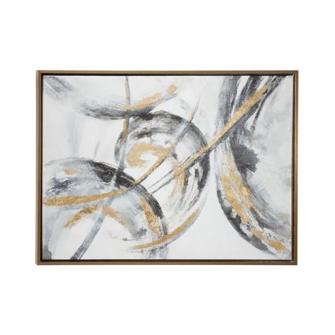 Level up your art game with this metallic wall art. Gilded and dimensional, this metallic gold and soft black watercolor abstract art painting brings vivid movement and unapologetically chic touches to Metallic Wall Art, Watercolor Abstract Art, Black Watercolor, Room Aesthetics, Cosmoliving By Cosmopolitan, Contemporary Canvas, Contemporary Art Painting, Abstract Pictures, Abstract Watercolor Art