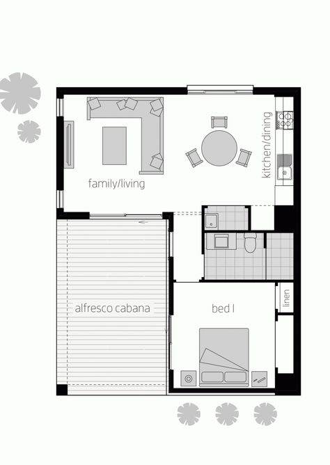 Tiny Bungalow, Flat Plan, Mcdonald Jones Homes, L Shaped House, Small Floor Plans, Small House Floor Plans, Tiny House Floor Plans, Granny Flat, Tiny House Cabin