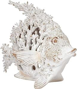 Corner Merchant Ocean Decor White Coral Reef Angelfish Sculpture Beach Home Decor Coastal Coral Look Tabletop Collection 12 in x 11 in White Coral Reef, Beach Themed Room Decor, Coastal Living Rooms Ideas, Coastal Accessories, Home Decor Coastal, Ocean Home Decor, Nautical Accessories, Coral Decor, Boat Decor