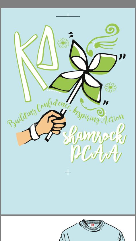 Kappa Delta Sorority Shamrock Shirt Kappa Delta Philanthropy, Shamrock Week Kappa Delta, Kappa Delta Shirts Designs, Kappa Delta Shamrock, Kappa Delta Crafts, Kappa Delta Shamrock Shirts, Recruitment Decorations, Sorority Recruitment Graphics Go Greek, Sorority Graphic Print T-shirt For Spring