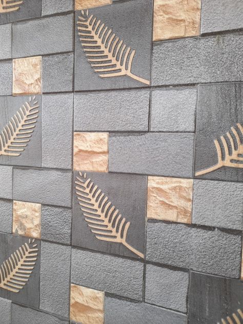 Entrance Wall Tiles Design, Tile Highlighter Design, Front Wall Tiles Design Of House Exterior, Front Door Wall Tiles, Boundary Wall Tiles Design, Flour Tiles Design, Wall Tiles Exterior Front Doors, Portico Wall Tiles Design, Wall Tails