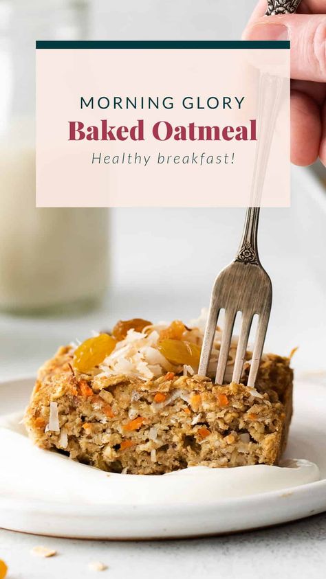 Oatmeal Bake, Glory Muffins, Baked Oatmeal Healthy, Baking Breakfast, Morning Glory Muffins, Fit Foodie Finds, Cooking Oatmeal, Baked Oatmeal Cups, Baked Oatmeal Recipes