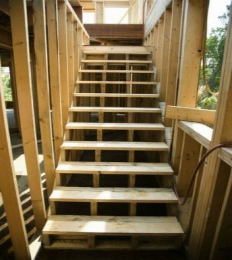 Dreaming Outloud, Build Stairs, Cabin Stairs, Cottage Build, Redo Stairs, Stairs Treads And Risers, Garage Stairs, Parts Work, Stair Ideas