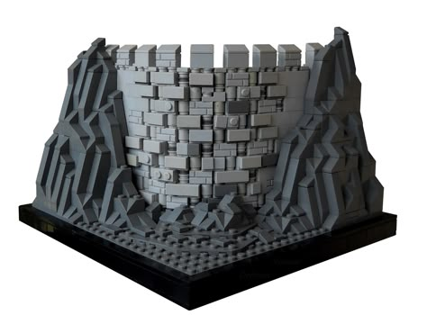 https://flic.kr/p/v3tpo7 | Castle Wall |  It only has 3 colors, but I think it looks nice. Also, it happened by accented. :P Lego Rockwork, Medieval Lego, Lego Techniques, Lego Hogwarts, Lego Wall, Lego Sculptures, Construction Lego, Lego Display, Awesome Lego