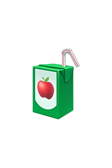 The 🧃 emoji depicts a rectangular beverage box with a straw sticking out of it. The box is usually shown in a bright color, such as orange or blue, with a label on the front indicating the type of beverage inside. The straw is typically red or white and is positioned at an angle, as if someone has just taken a sip from it. The overall appearance of the emoji is playful and refreshing, suggesting a cool and tasty drink on a hot day. Apple Emoji Png, Iphone Emoji Png, Box Emoji, Jus Apel, Apple Emoji, Iphone Png, Emoji Food, Phone Emoji, Emoji Stories