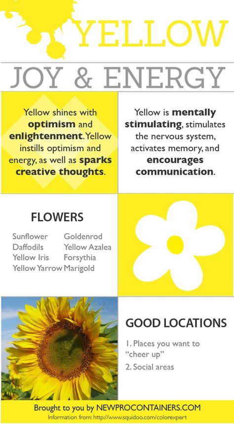 Yellow activates your memory and encourages communication. Favorite Color Yellow, Yellow Color Theory, Yellow Color Psychology, Yellow Meaning, Colors And Their Meanings, Flower Healing, Color And Meaning, Color Magick, Candle Magic Spells