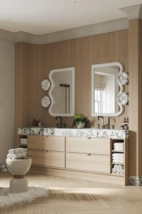 Powder Bath Mirror, Modern Bathroom Lights, Bathroom Sink Mirror, Extra Large Bathroom, Bathroom Vanity And Mirror, Unique Bathroom Mirrors, Vanity Mirror Bathroom, Traditional Bathroom Mirrors, Gold Vanity Mirror