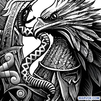 mexican-eagle-fighting-rattlesnake_tattoo_design_warvox_d050wb Mexican Eagle Tattoo Design, Aztec Art Tattoo, Aztec Eagle Tattoo, Mexican Eagle Tattoo, Rattlesnake Tattoo, Aztec Eagle, Mexico Tattoo, Aztec Artwork, Mexican Eagle