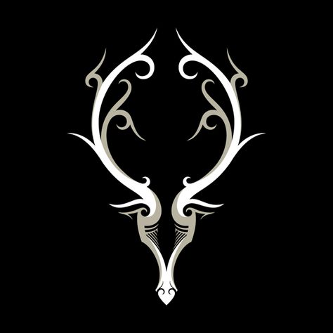 Matric Jackets, Stag Outline Tattoo, Celtic Deer Design, White Stag Tattoo Celtic, Stag Outline, Geometric Stag Tattoo, Knight Orders, Bow Designs, E Tattoo