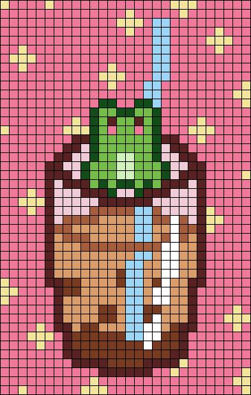 Tea Pixel Art, Frog Boba, Tea Cross Stitch, Cute Froggy, Boba Milk Tea, Boba Milk, Art Templates, Pixel Art Characters, Art Characters