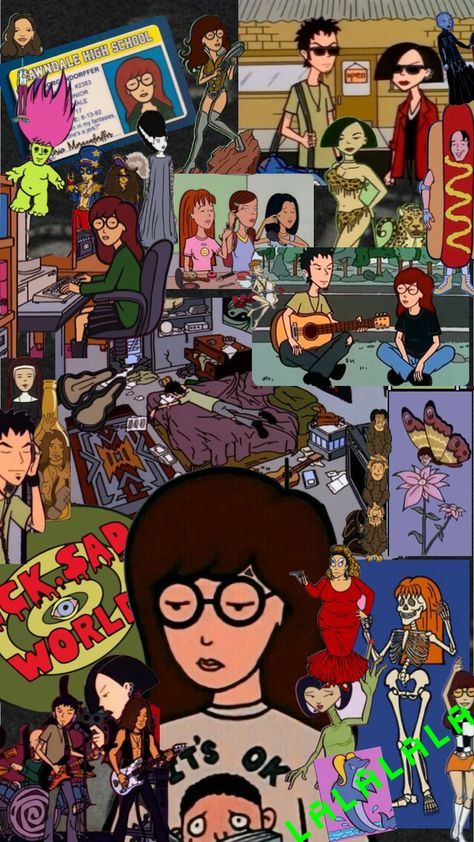 Daria Morgendorffer Aesthetic, Cartoon Collage Wallpaper, Daria Nails, Daria Wallpaper, Daria Costume, Daria Quotes, Mtv Downtown, Jane Lane, Daria Mtv