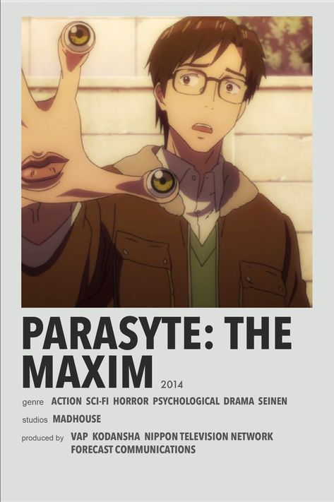 Parasyte Anime, Parasyte The Maxim, Mirror Man, Anime Suggestions, Film Posters Minimalist, Animes To Watch, Poster Anime, Minimalist Posters, Anime Printables