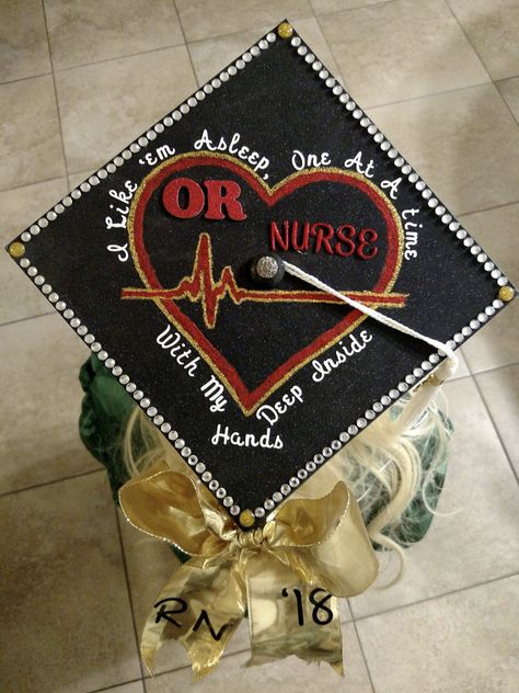 My OR Nurse graduation cap (surgery) Surgical Nurse Graduation Cap, Operating Room Nurse Graduation Cap, Or Nurse Graduation Cap, Cardiac Nurse Graduation Cap, Surgical Tech Graduation Cap, Graduation Cap Designs Nursing, Bsn Graduation Cap, Grad Hats, Nurse Graduation Cap