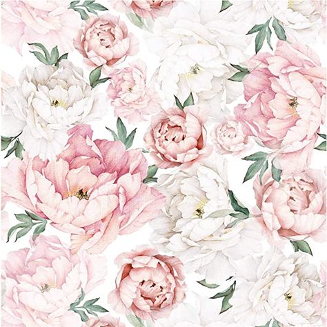 UniGoos Watercolor Floral Wallpaper Peel and Stick Self-Adhesive Removable Vintage Peony Wall Paper Roll Pink Flower Vinyl Decorative Contact Paper for Cabinet Living Room DIY Decor 17.7" x 118" - - Amazon.com Living Room Diy Decor, Yarn Room, Room Diy Decor, Watercolor Floral Wallpaper, Floral Pattern Wallpaper, Cabinet Living Room, Peony Wallpaper, Custom Murals, Peonies Garden