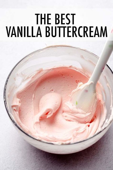 Buttercream Frosting For Cookies, Easy Vanilla Buttercream Frosting, Frosting For Cookies, Recipe For Cakes, Buttercream Frosting Recipe Easy, Vanilla Bean Icing, Vanilla Buttercream Cake, Vanilla Frosting Recipe, Vanilla Buttercream Frosting Recipe