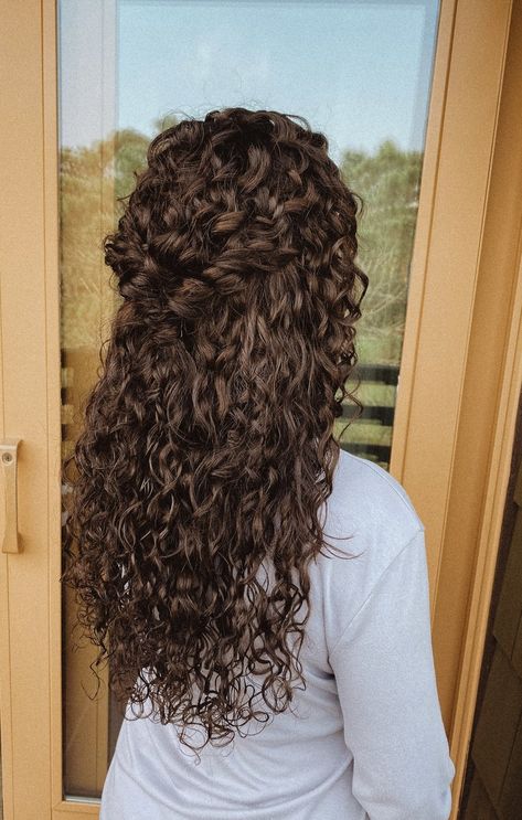 Gallery 1 — touch of rose LLC Long Curly Bridal Hair, Naturally Curly Wedding Hair, Curly Hair Wedding Styles, Curly Wavy Hair Styles, Curl Hairstyle, Glam Chair, Curly Bridal Hair, Wavy Hair Styles, Bridal Aesthetic