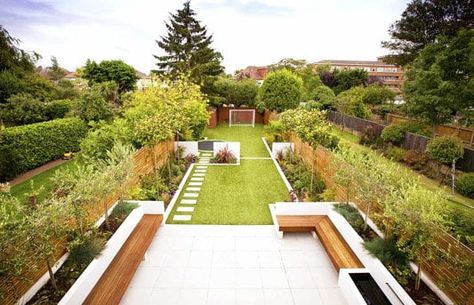 Long Backyard Ideas, Long Garden, Narrow Garden, Pinterest Garden, Back Garden Design, Garden Design Layout, Modern Garden Design, Garden Design Plans, Big Garden